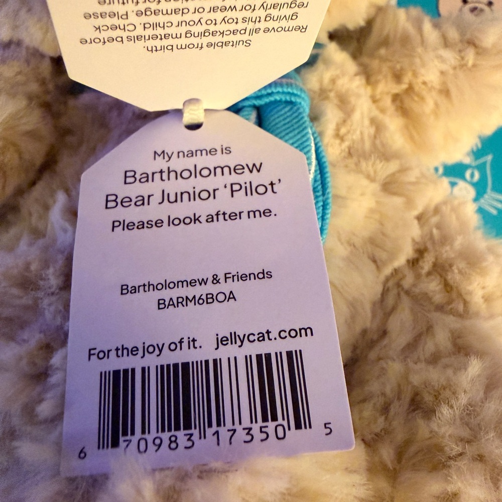 Jellycat Bartholomew Bear Junior “Pilot” including pin and stickers - Harrods - Picture 4 of 8